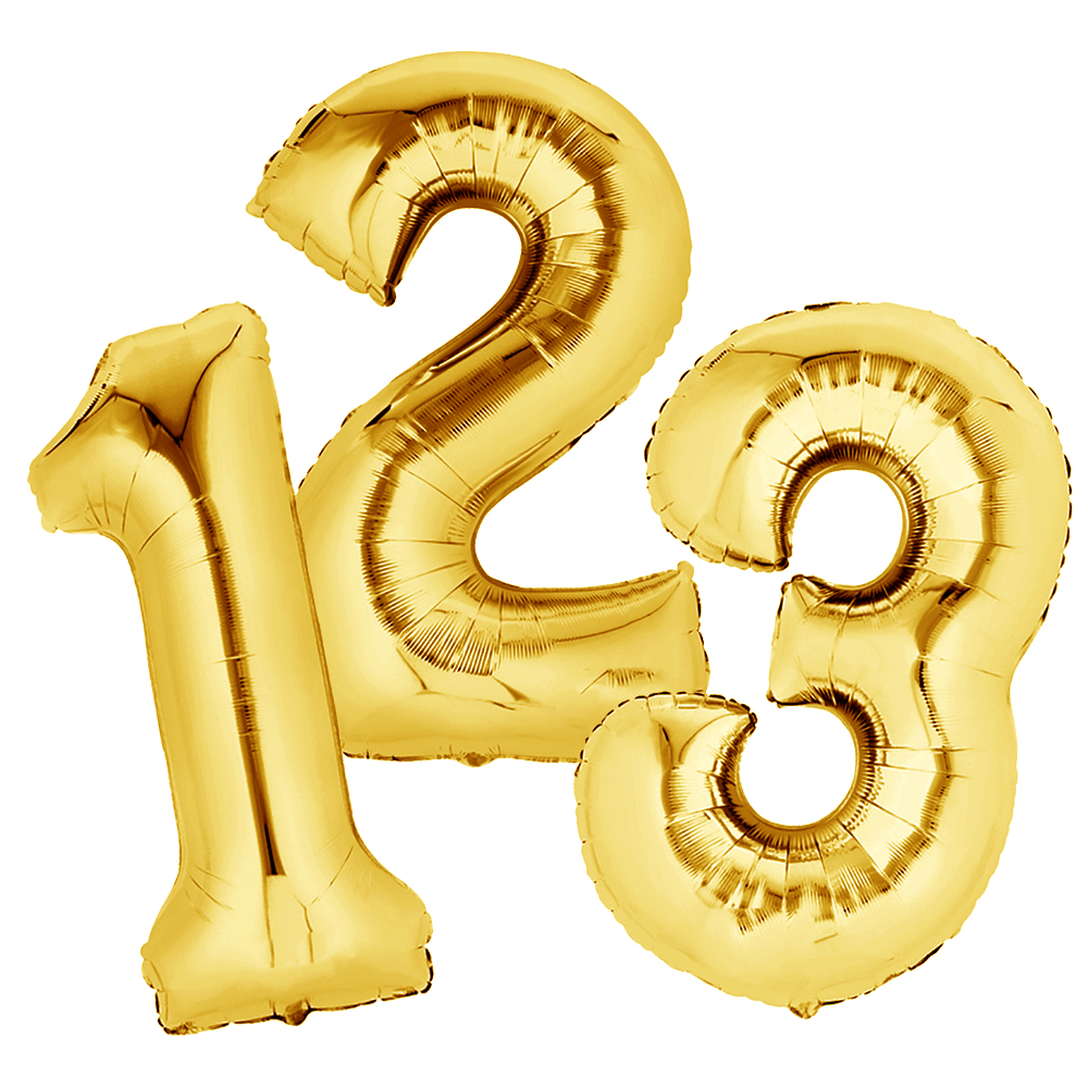 Folienballon Zahl XXL "0-9" gold 85 cm Zahl 2