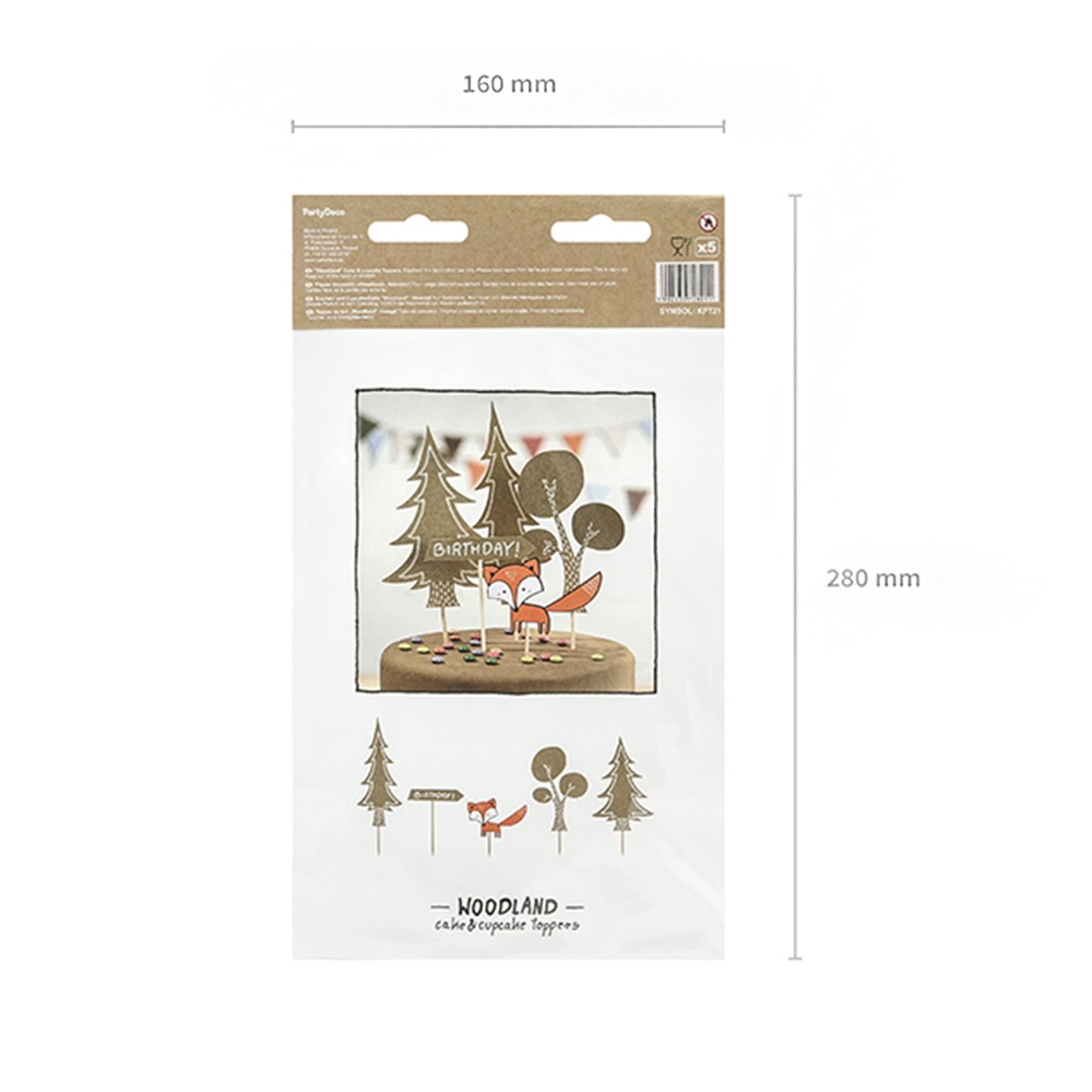 Tortendekoration Wald "Woodland" (5 Stück)