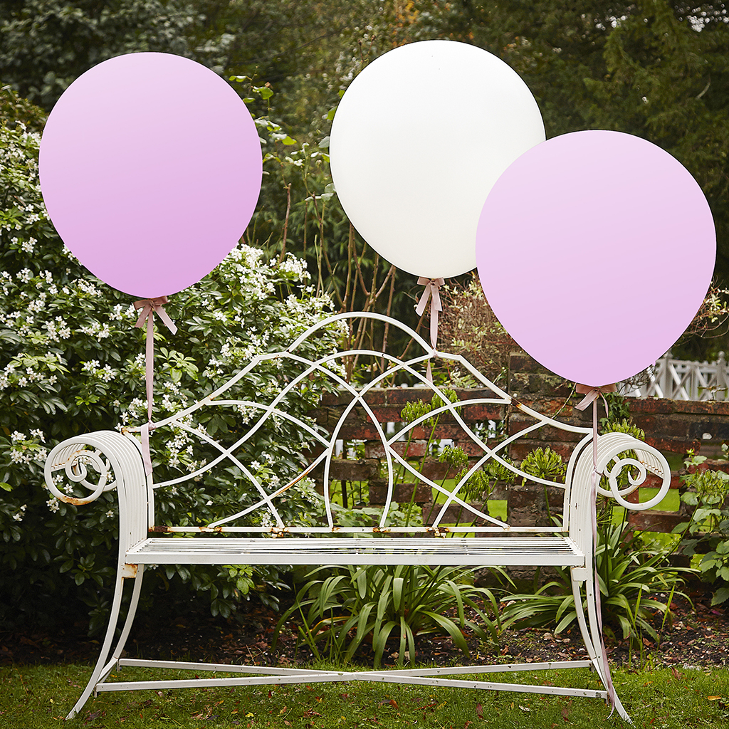 Ballon XXL "Vintage Affair" Ø 90 cm rosa/weiß