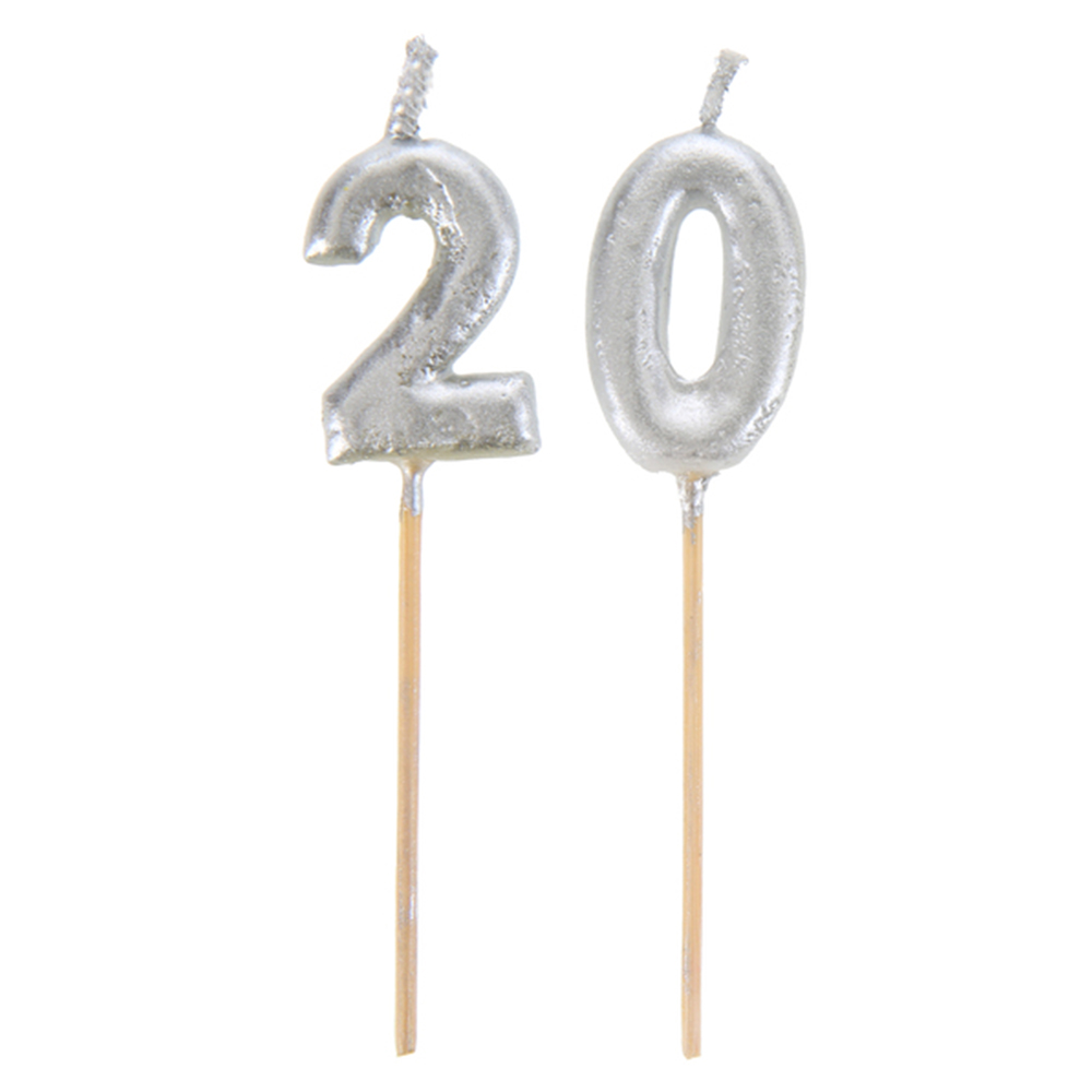 Zahlenkerzen "Jubiläum" silber Zahl 50