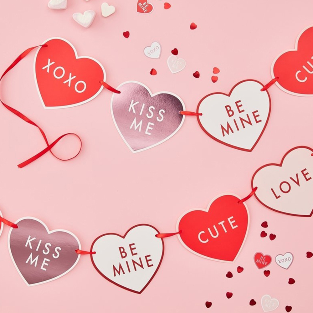 Girlande Herzen "Be My Valentine" 2 m