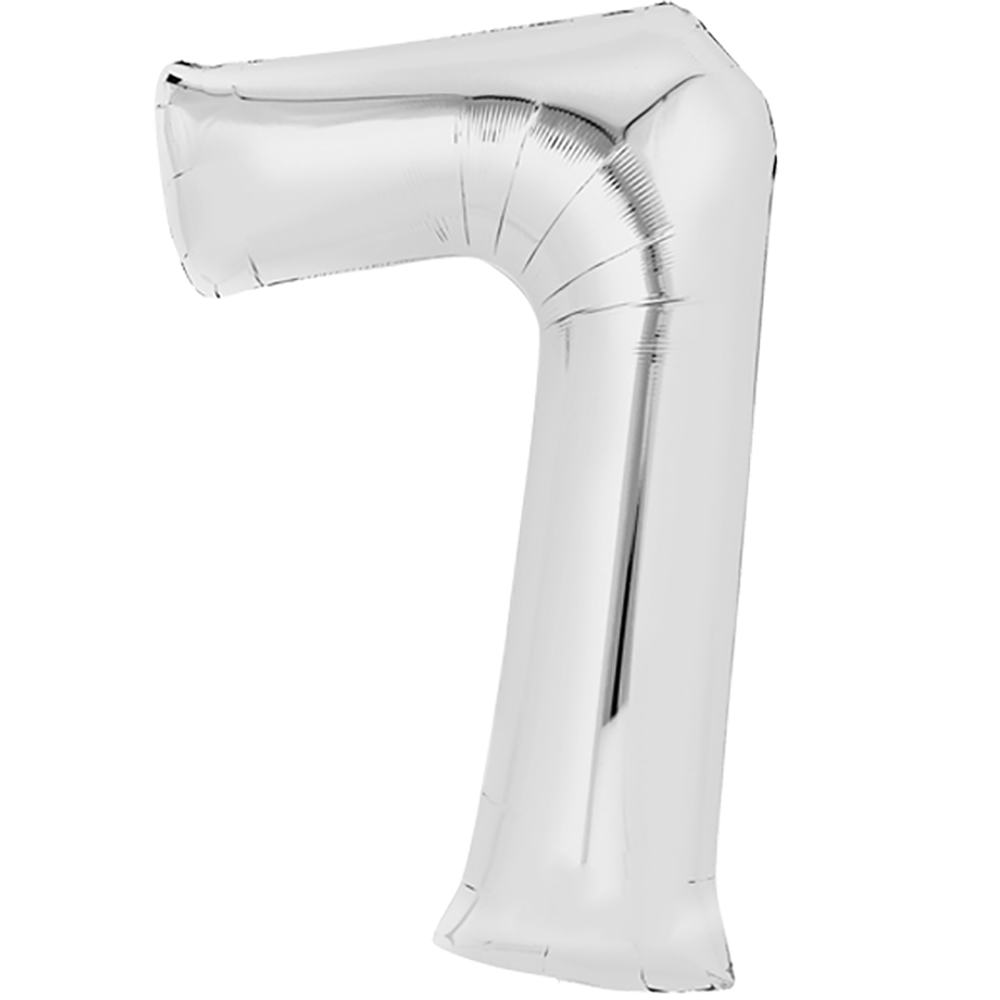 Folienballon Zahl "0-9" silber 40 cm Zahl 2