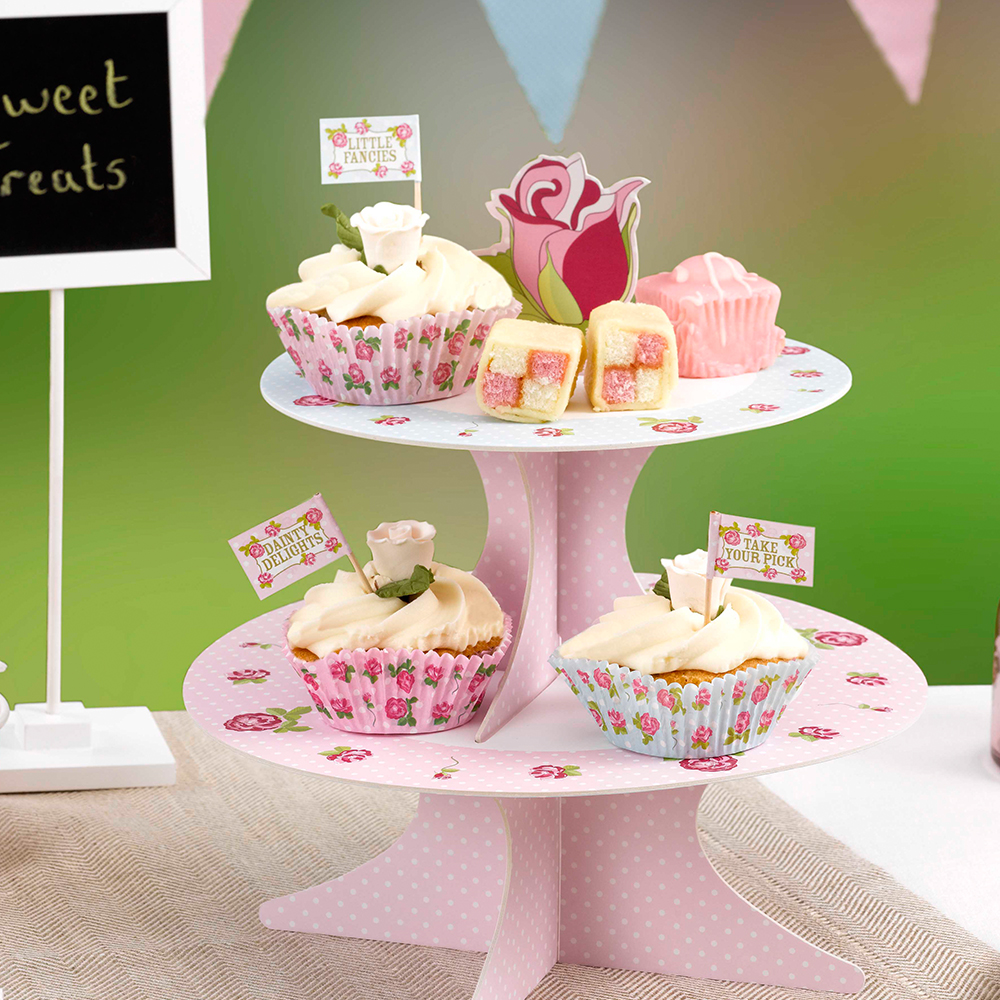 Cakestand Zweiseitig " Vintage Rose"