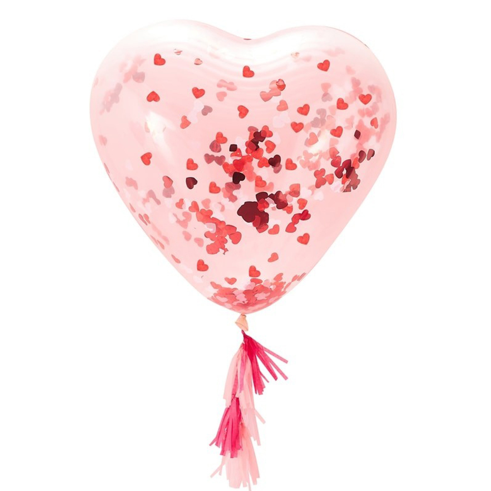 Luftballon Konfetti Herz XXL "Be My Valentine"