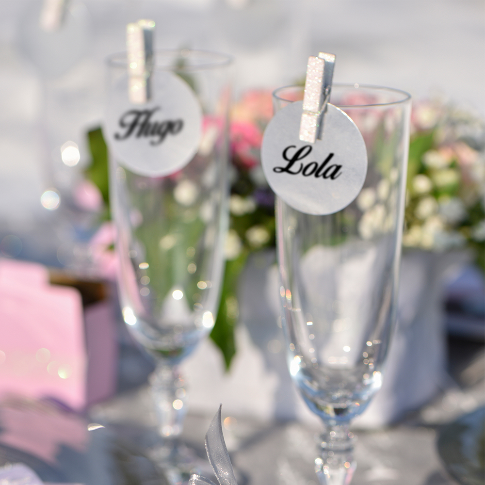 Klammern "Miniklammern Glitter" 3,5 cm rot