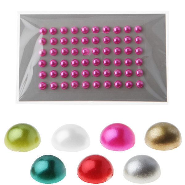 Klebeperlen halbrund 0,7 cm braun