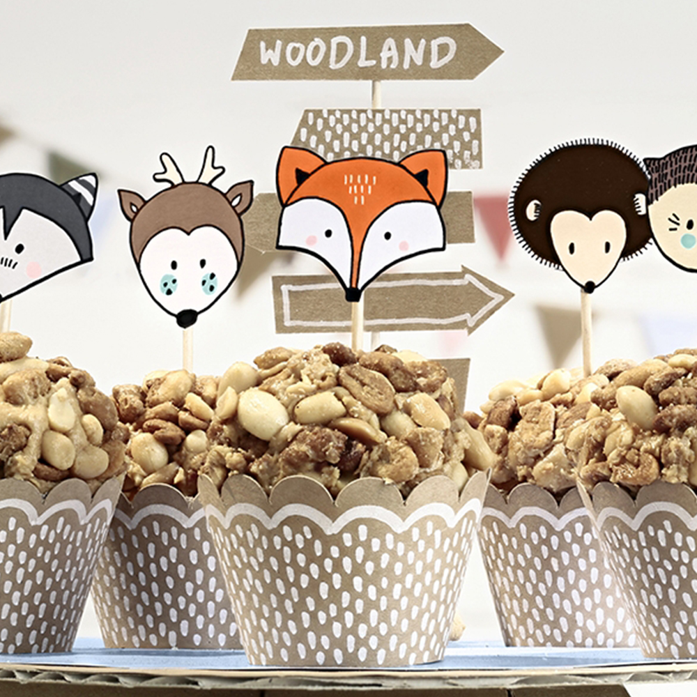 Cupcake-Deko-Set "Woodland" (12 tlg.)