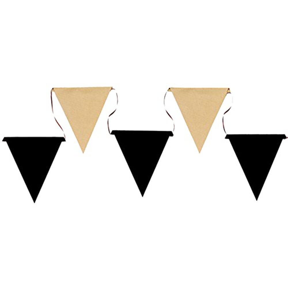 Girlande Wimpel Schwarz-Natur 5 m ABVERKAUF