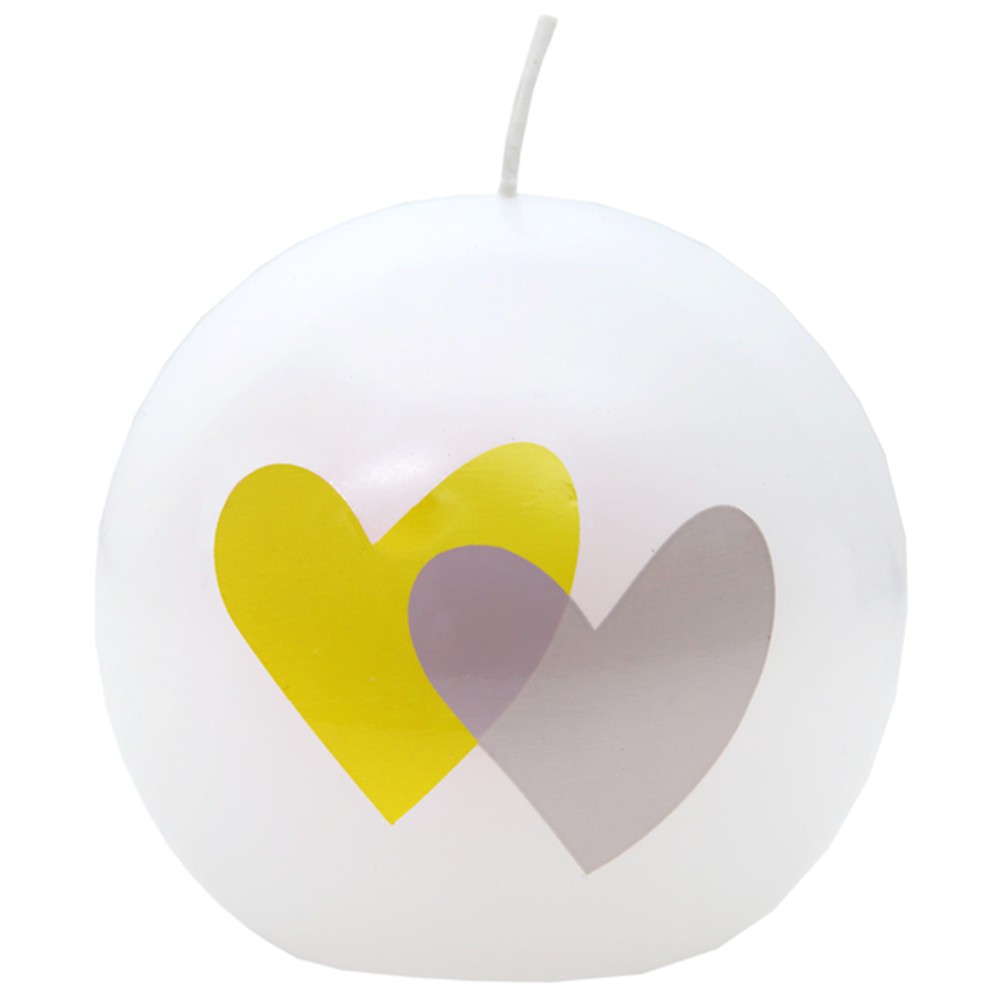 Kugelkerze "Double Heart" 7 cm rosa