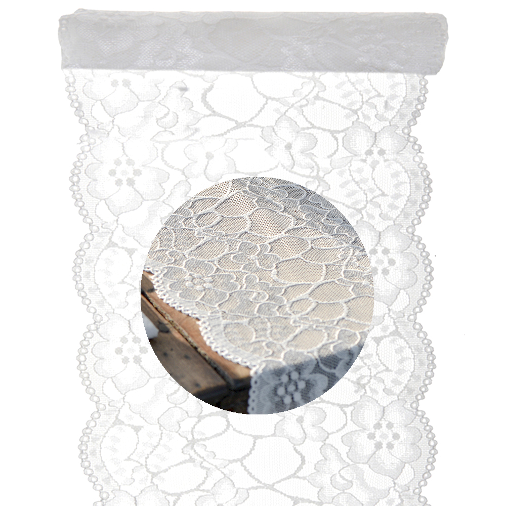 Tischläufer "Spitzen Runde" weiß 18 cm x 3 m
