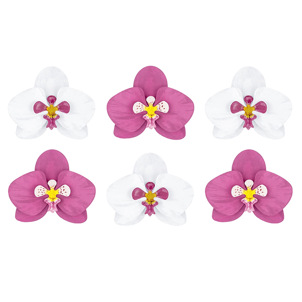 Papierblumen "Flamingos" Orchideen (6 Stück)