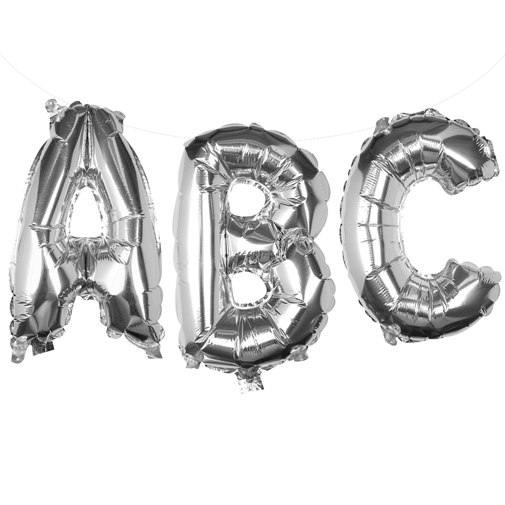 Folienballon "Girlande" Buchstabe "O" silber 40 cm