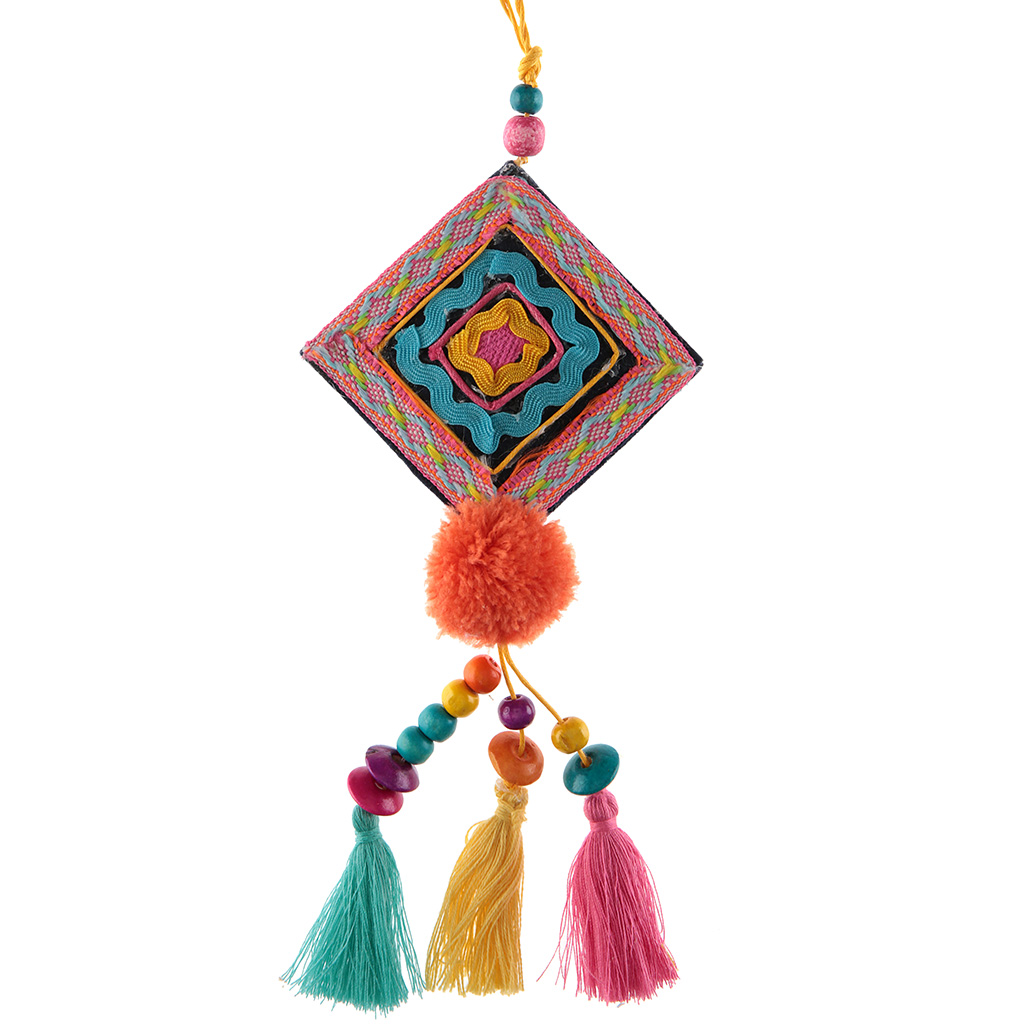 Anhänger Quasten Bunt "Mexiko" 8 x 8 x 31 cm ABVERKAUF