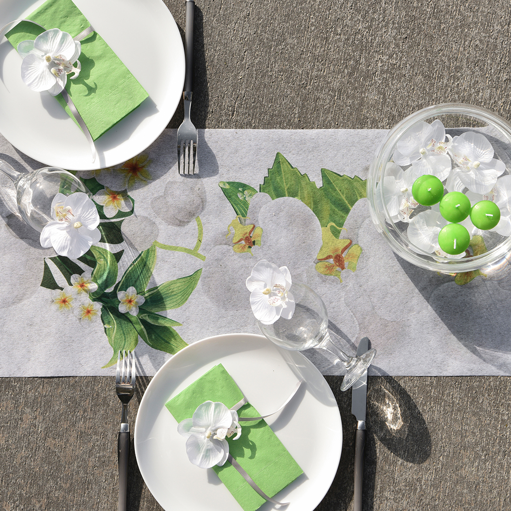 Tischläufer "Orchideen" 30 cm x 5 m SALE