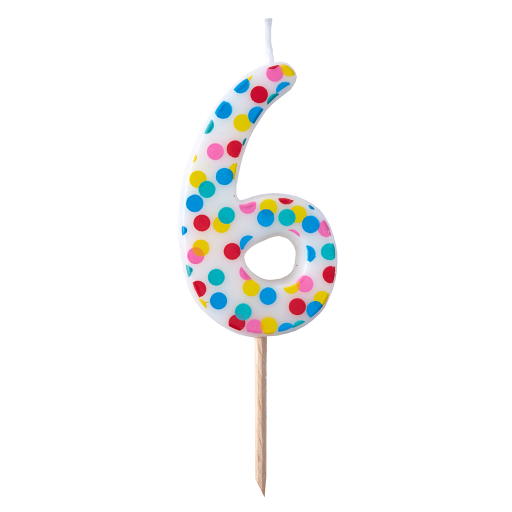 Zahlenkerzen "Pick & Mix" Zahl "4" bunt 3,7 x 9 cm