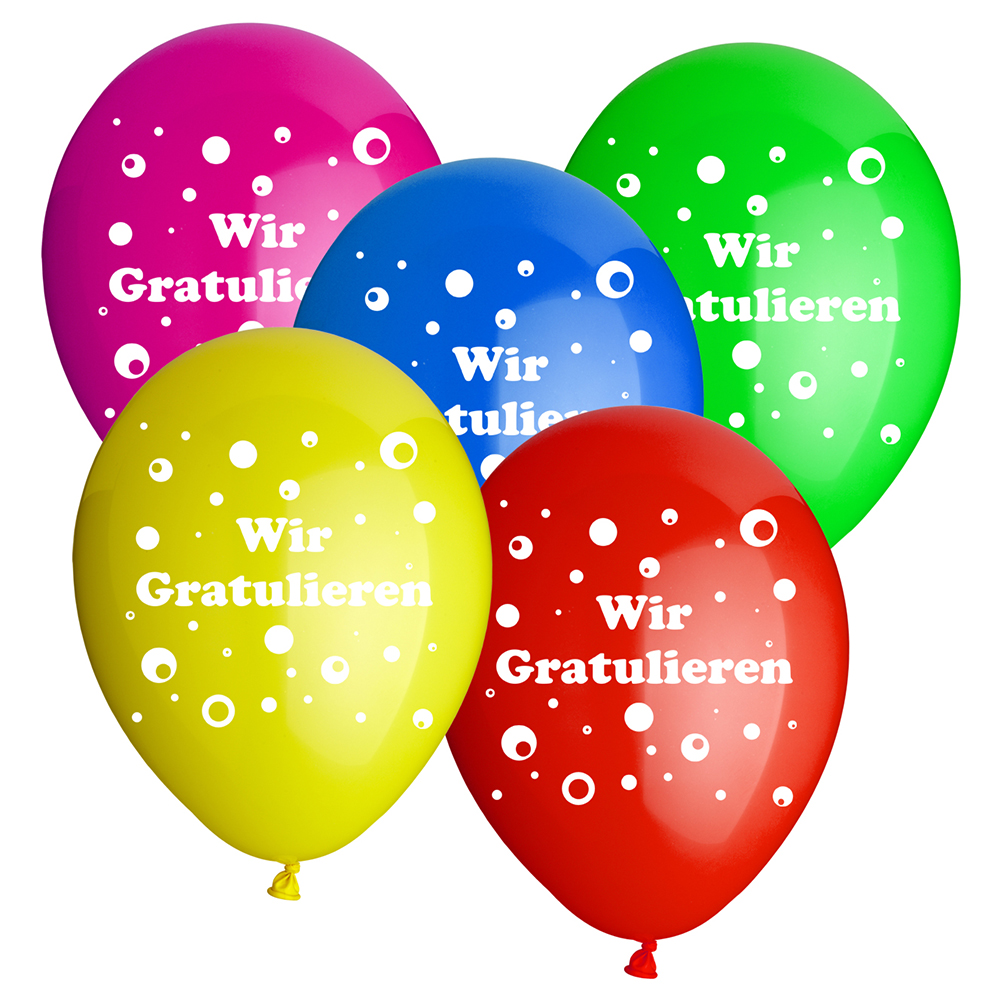 Latexballon Ø 30cm "Gratulation" 50 Stück SALE