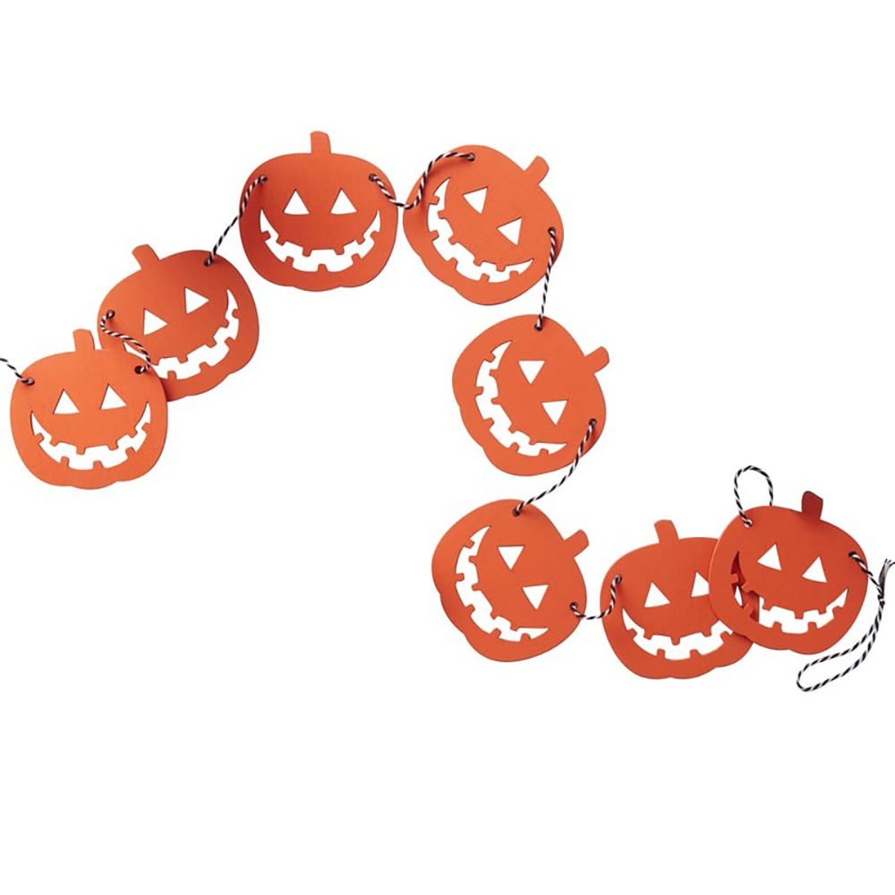 Holzgirlande Kürbis "Pumpkin Party" 1,5 m ABVERKAUF