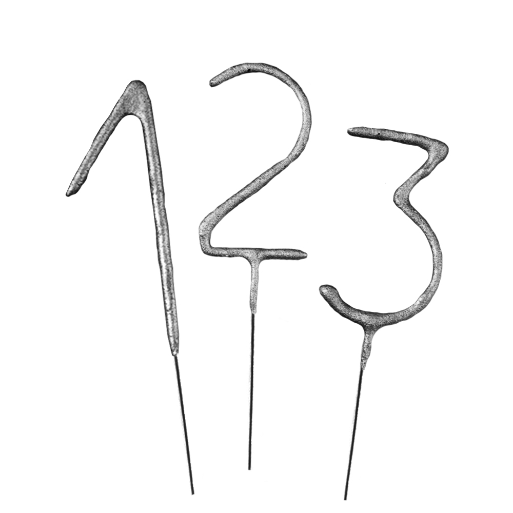 Wunderkerzen "Wondercandle Zahlen" silber-1