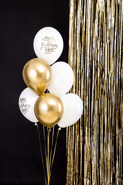 Ballons 30cm, Happy Birthday To You, Gold  Mix