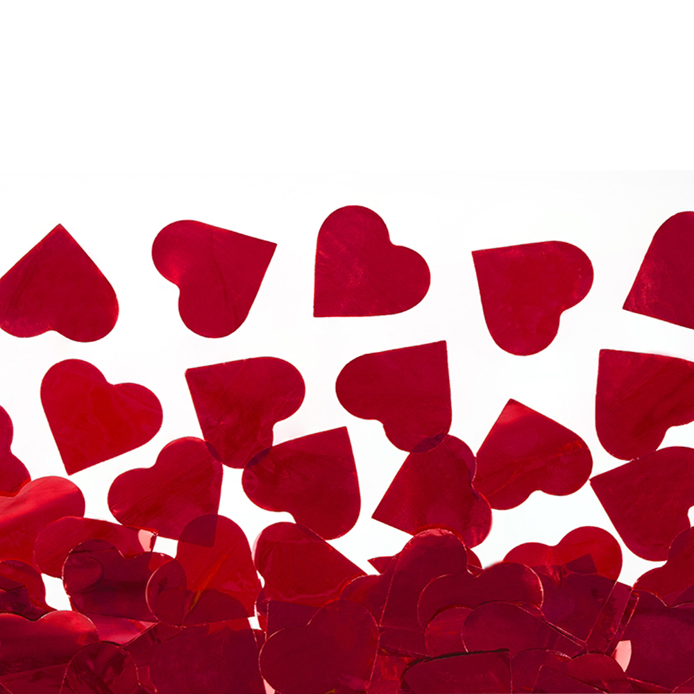 Confetti Cannon "Herzen" rot 80 cm