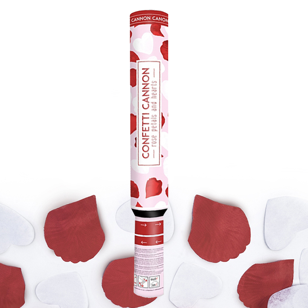 Confetti Cannon "Rosen & Herzen" 50 cm 8 Stück