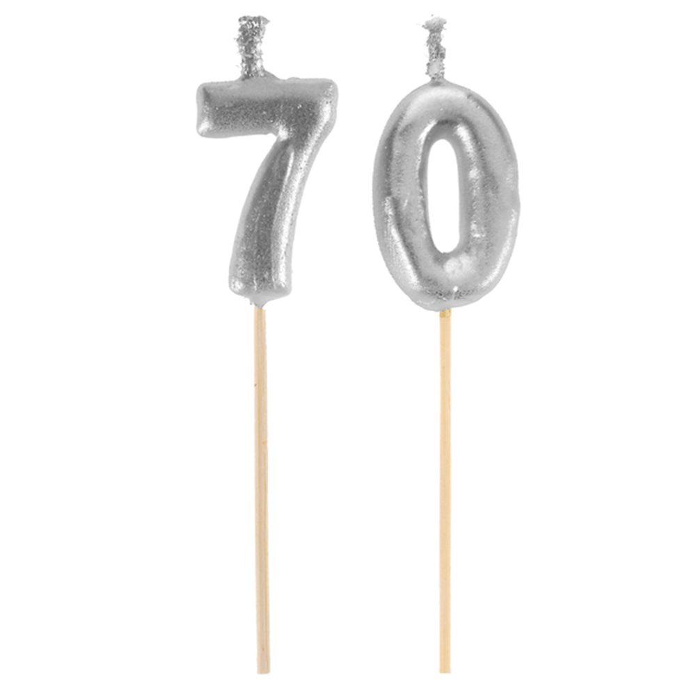 Zahlenkerzen "Jubiläum" silber Zahl 50