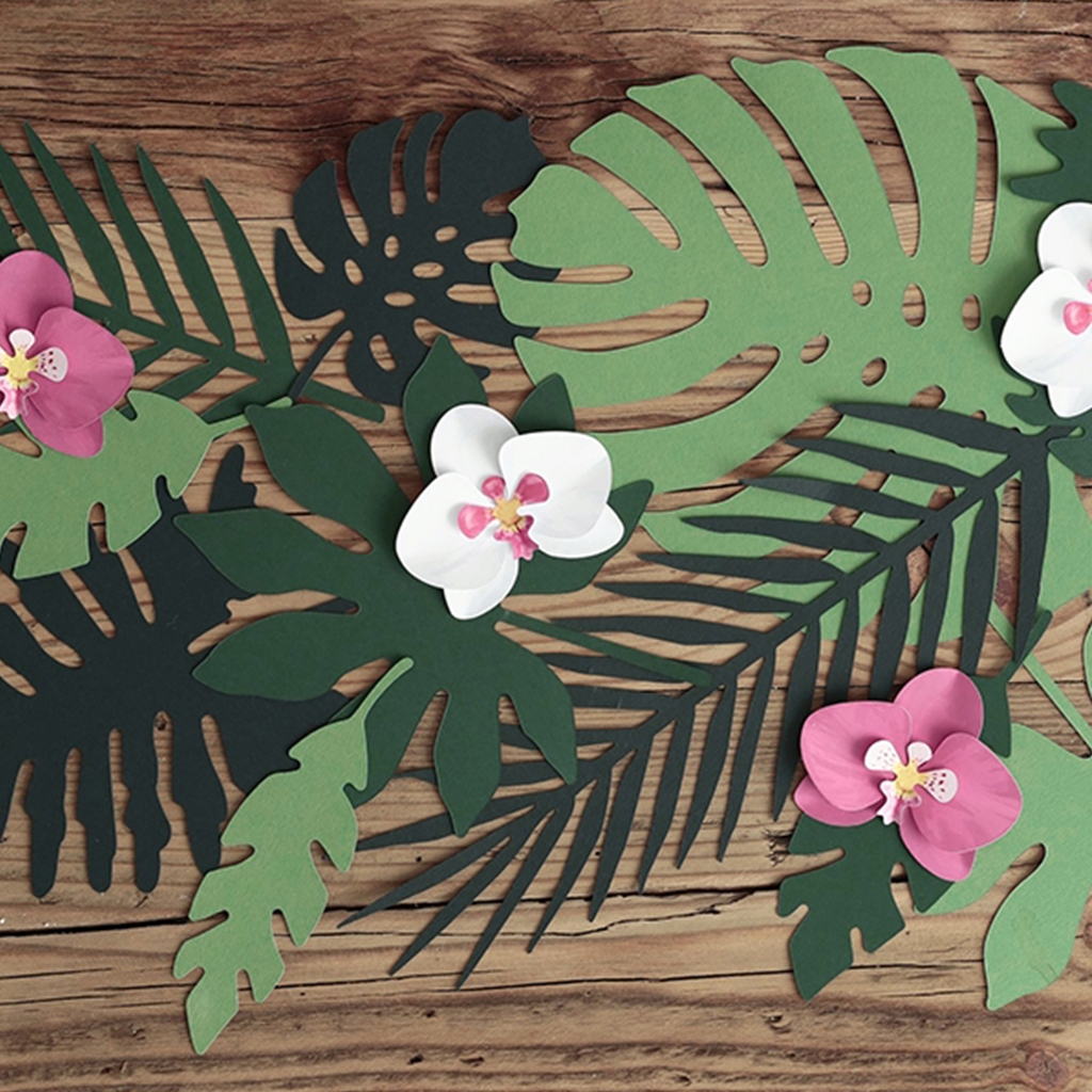 Tischdekoration "Flamingos" Blätter (21 Stück)