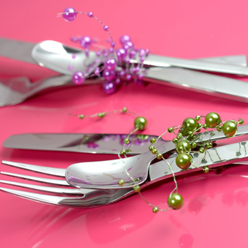 Dekoband Perlen 8 mm x 5 m-fuchsia