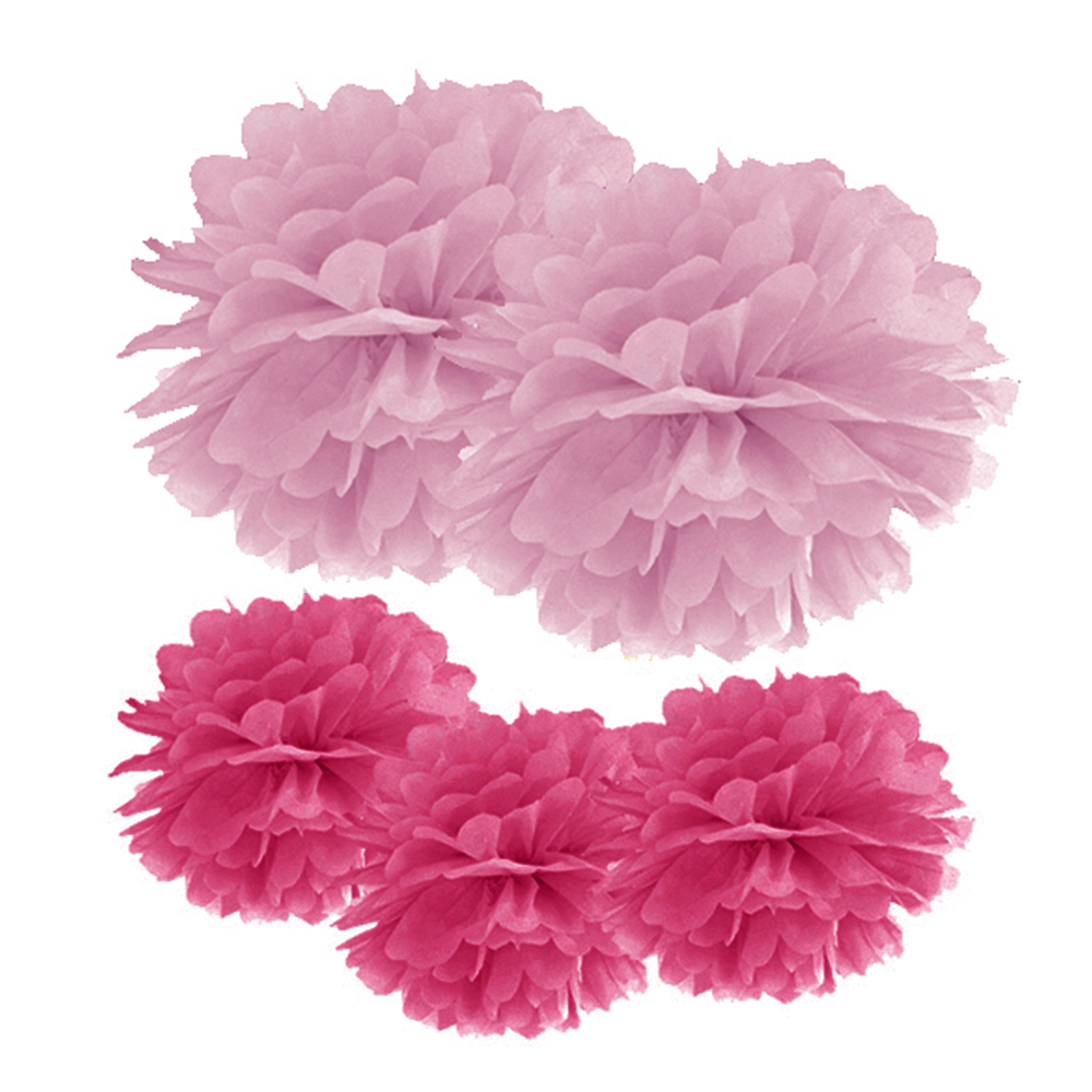 Pom Poms "Vintage Lace" (5 Stück) rosa/pink