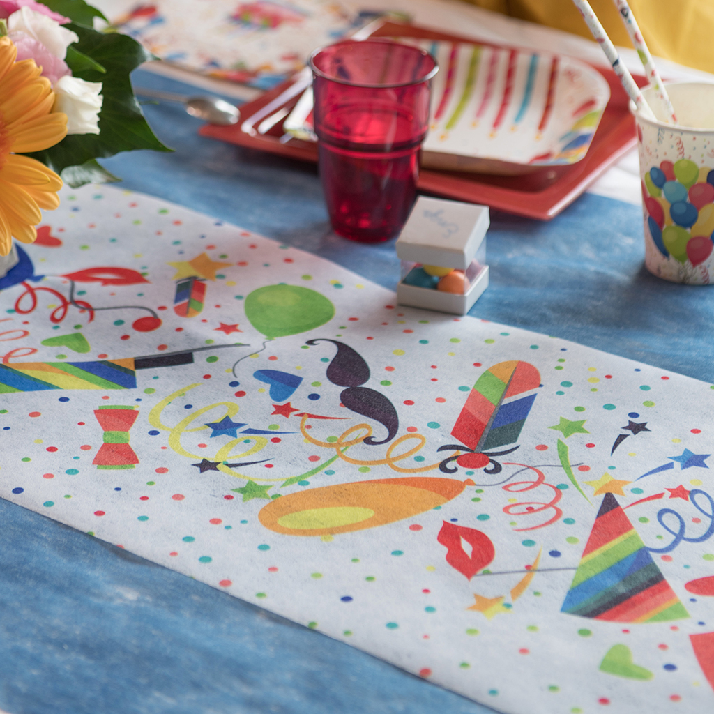 Tischläufer Party bunt "Harlequin" 30 cm x 5 m