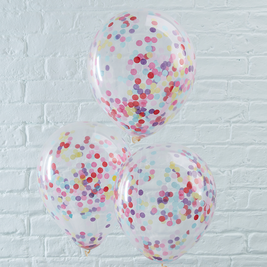 Luftballons Bunt Konfetti "Pick & Mix" (5 Stück)