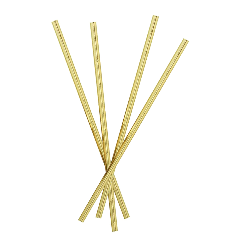 Partygeschirr "Gold Metallic Star" Strohhalme (25 Stk) SALE