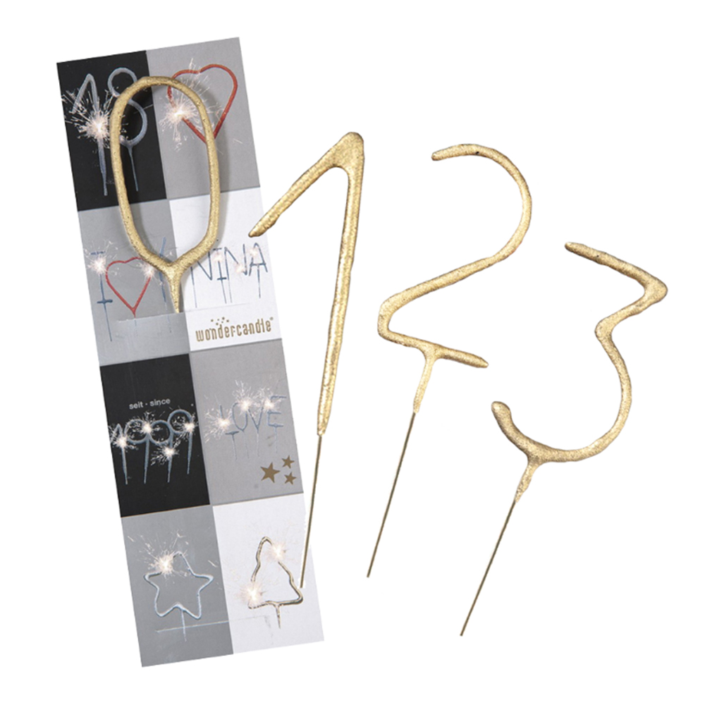 Wunderkerzen "Wondercandle Zahlen" gold-5