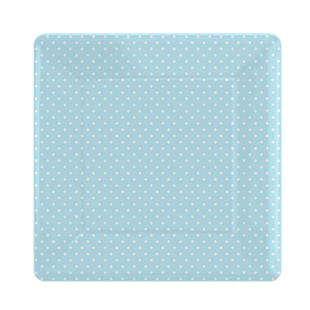 Partygeschirr "Dots" Pappteller blau (8 Stück)