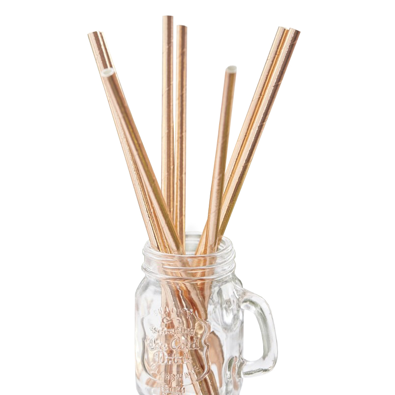 Strohhalme "Beautiful Botanics" rosegold (25 Stück)