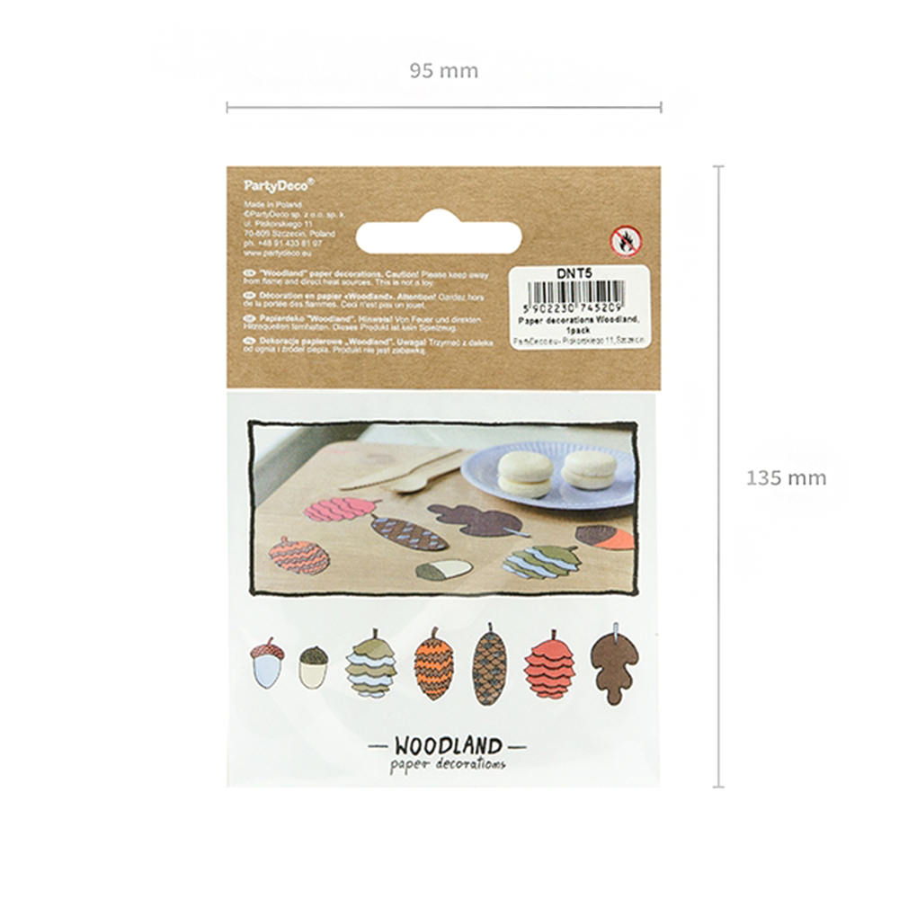 Papierdekoration Wald "Woodland" (7 Stück) ABVERKAUF