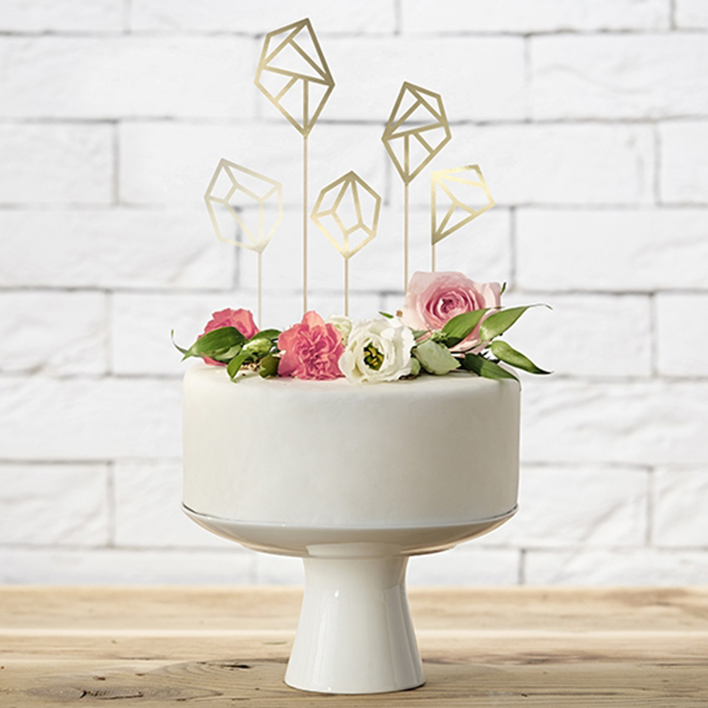 Tortendekoration "Kristalle" 5 Stück