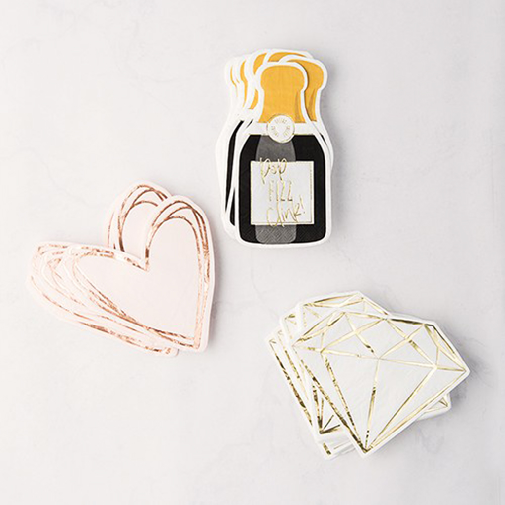 Servietten "Champagne Bottle" Gold (20 Stück)