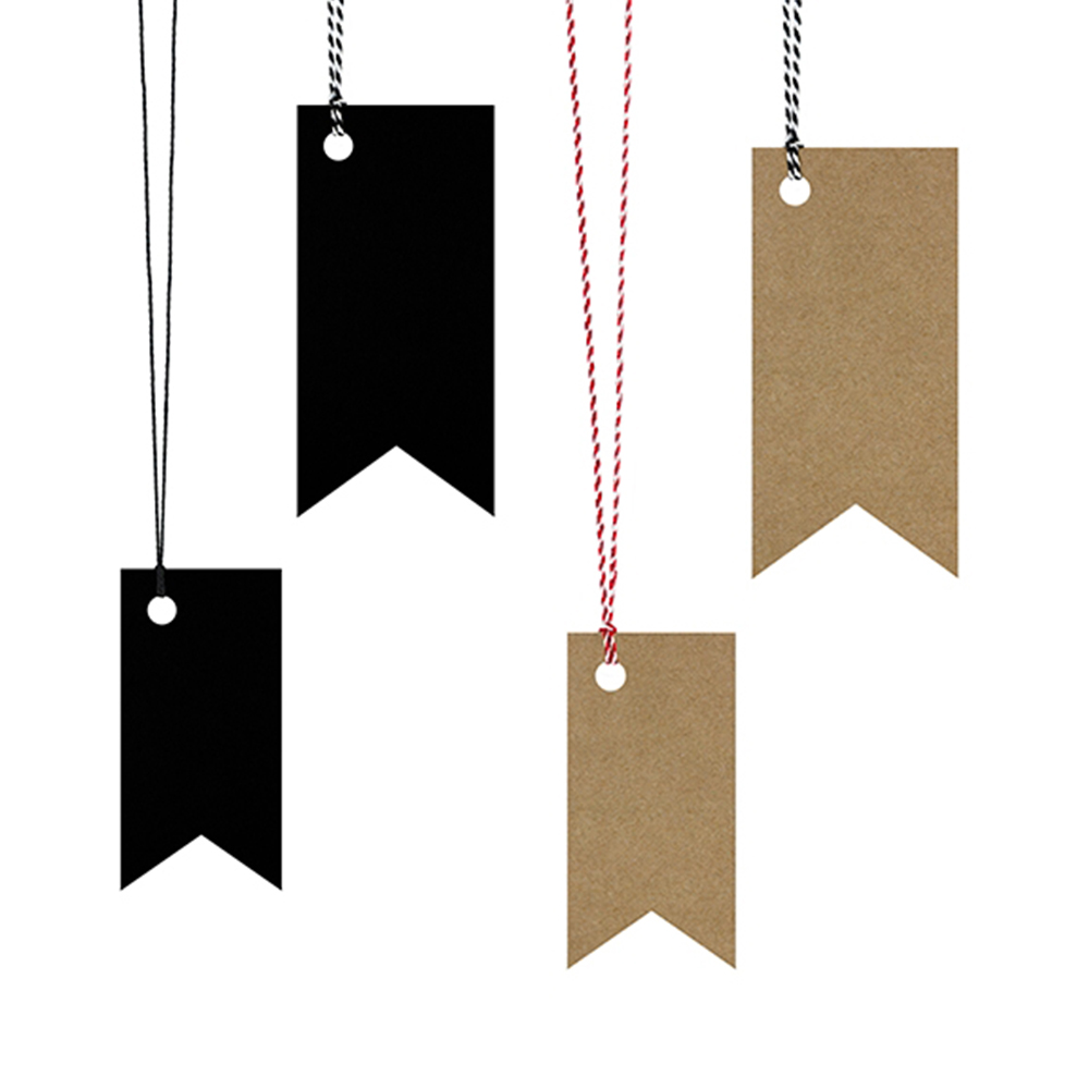 Geschenkanhänger "Woodland" (6 Stk.) schwarz