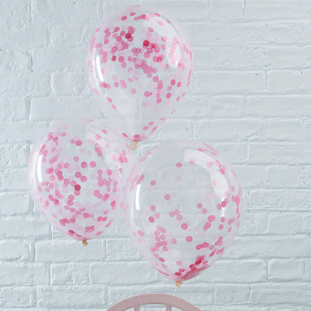Luftballons Rosa Konfetti "Pick & Mix" Ø30 cm (5 Stk)
