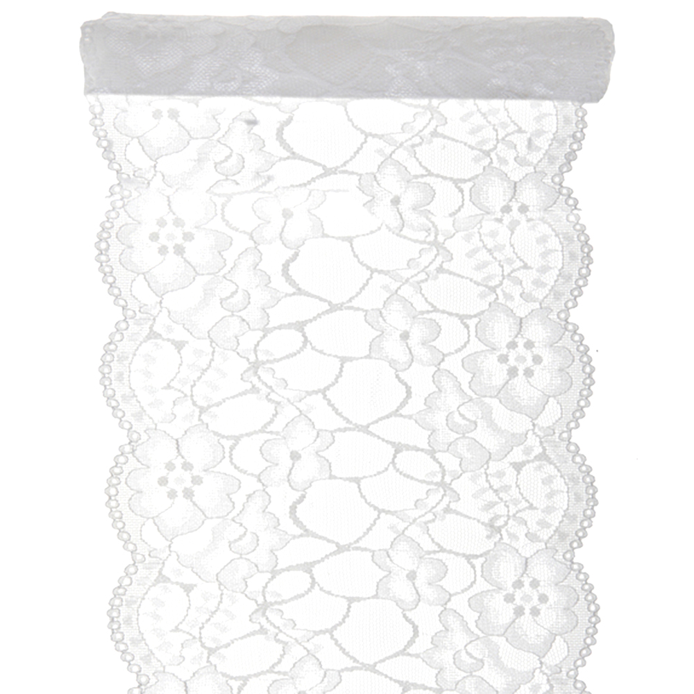 Tischläufer "Spitzen Runde" weiß 18 cm x 3 m