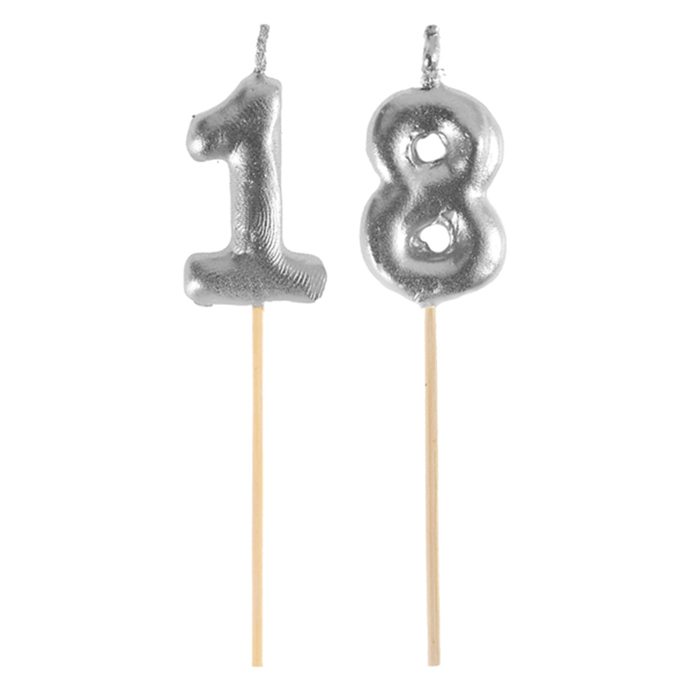 Zahlenkerzen "Jubiläum" silber Zahl 50