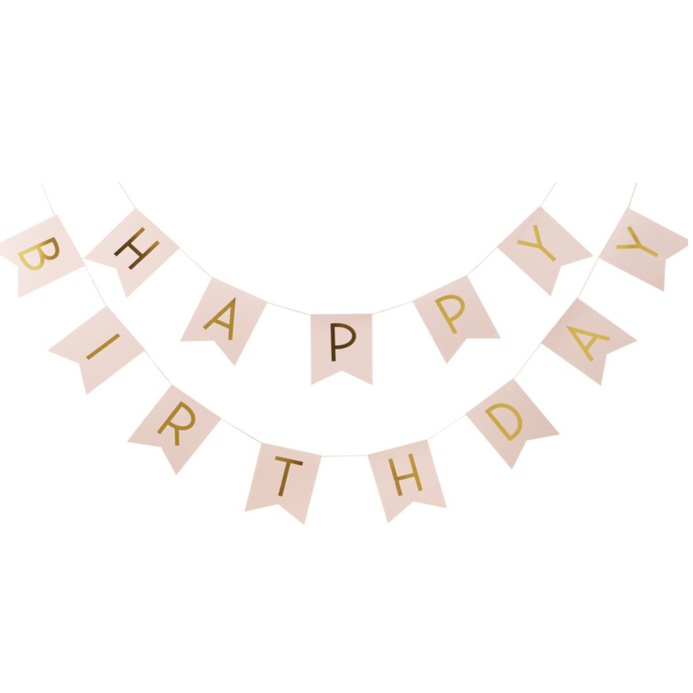 Girlande Happy Birthday "Pastel Perfection" (2 tlg.) 2,5 m