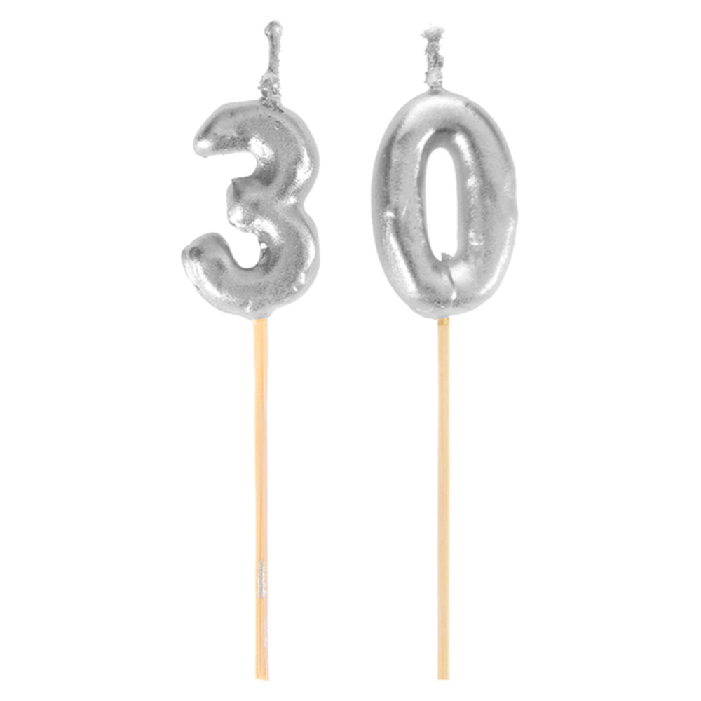 Zahlenkerzen "Jubiläum" silber Zahl 50