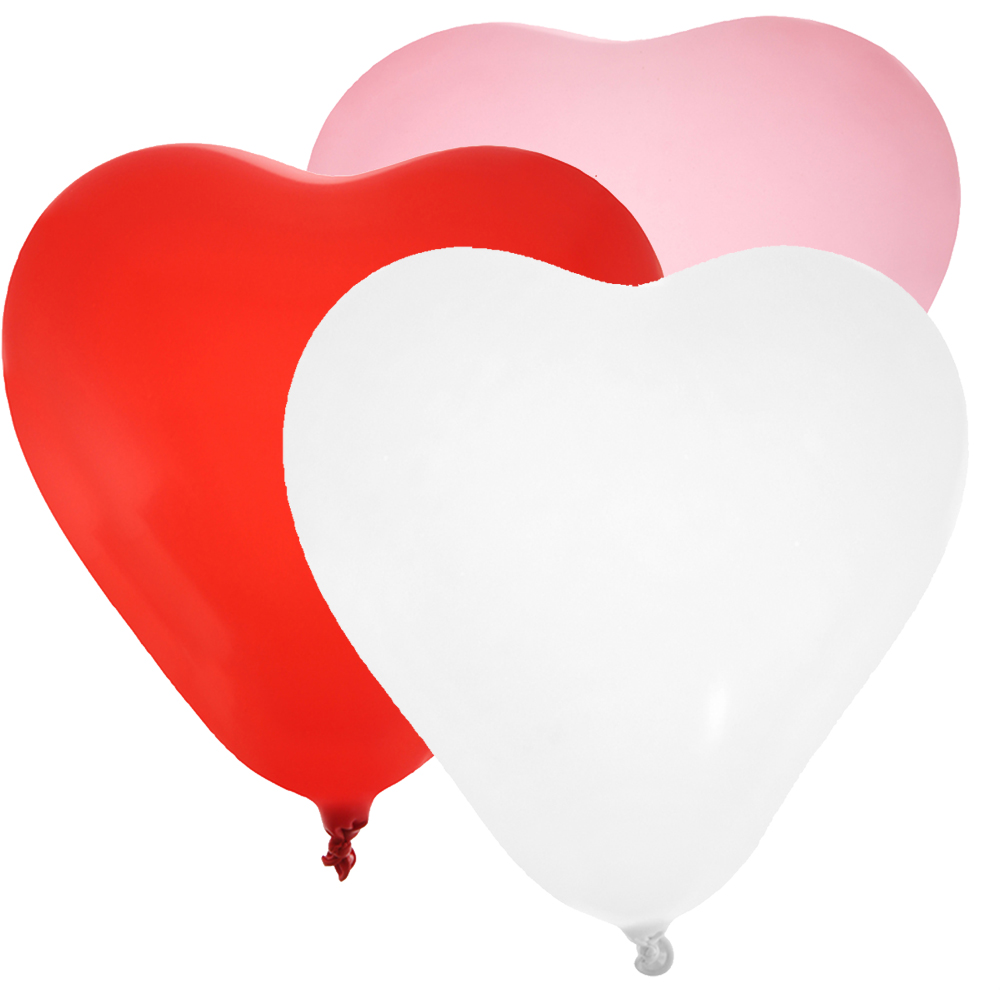 Herzballons Ø 25 cm weiß