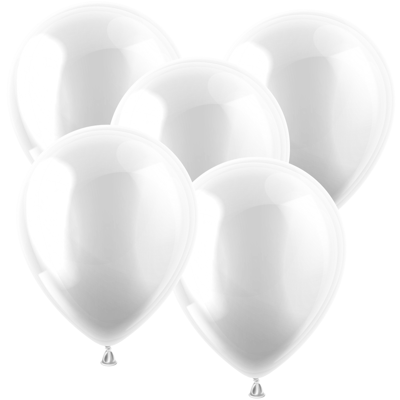 Latexballons Ø 30 cm "Metallic" (50 Stück) weiß