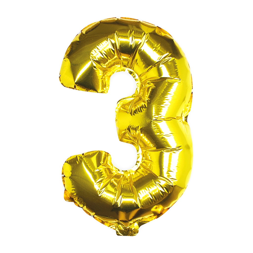 Folienballon "Girlande" Zahl "0" gold 41 cm