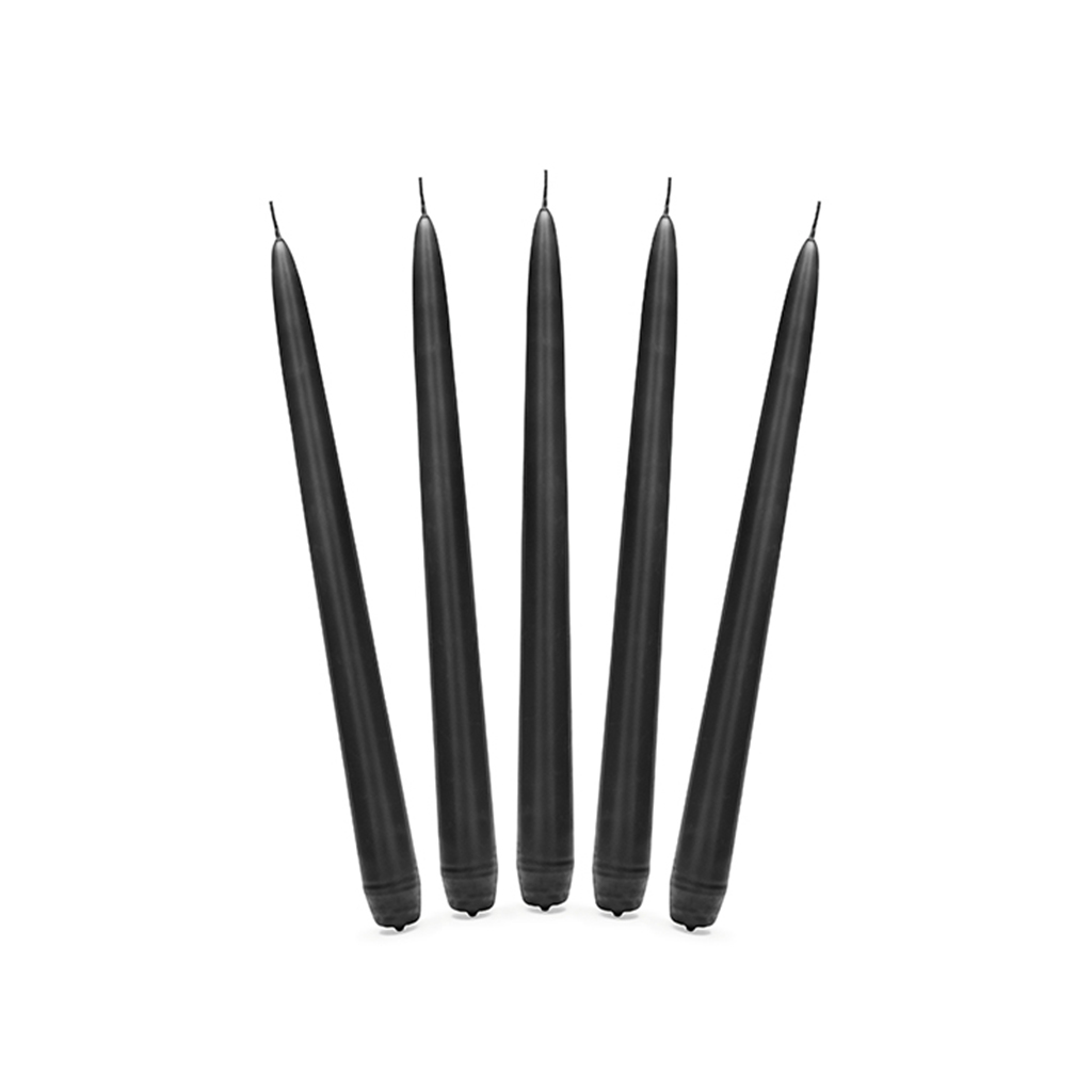 Spitzkerzen (10 Stück) 24 cm schwarz