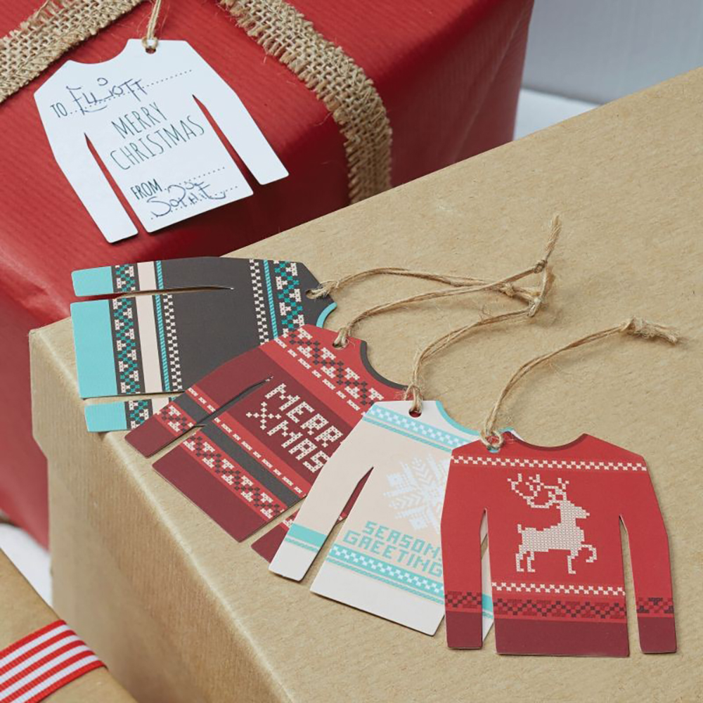 Anhänger Christmas Jumper "Vintage Noel" (12 Stk) ABVERKAUF