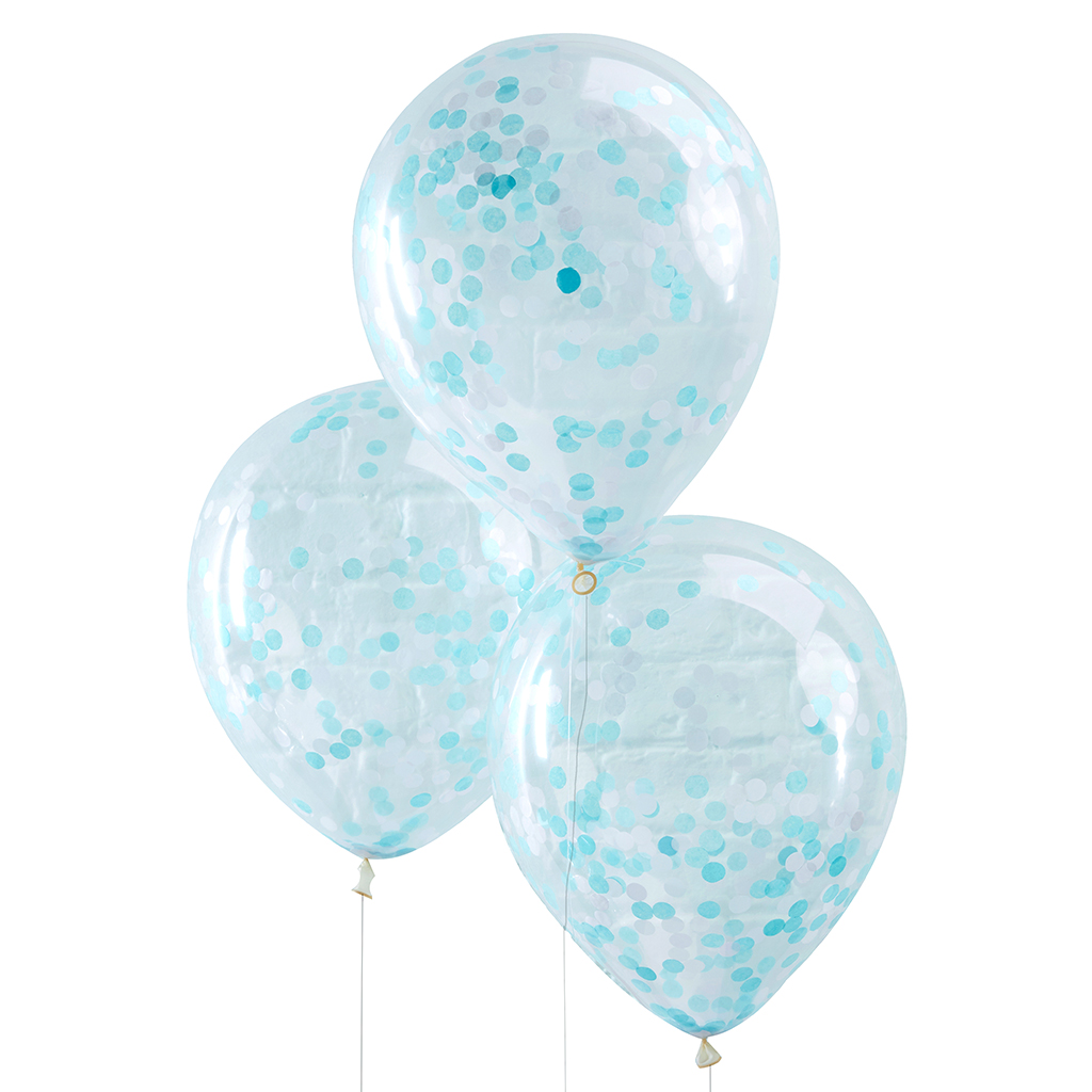 Luftballons Blau Konfetti "Pick & Mix" Ø30 cm (5 Stk)